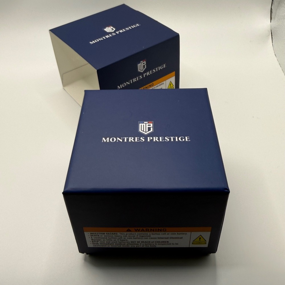 Montres Prestige Mens Chronograph Watch Silver White Tachymeter MPW-0097 NEW - Picture 6 of 6
